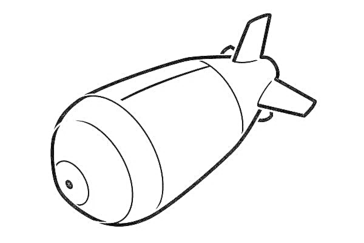 Раскраска Бомба с хвостовым оперением