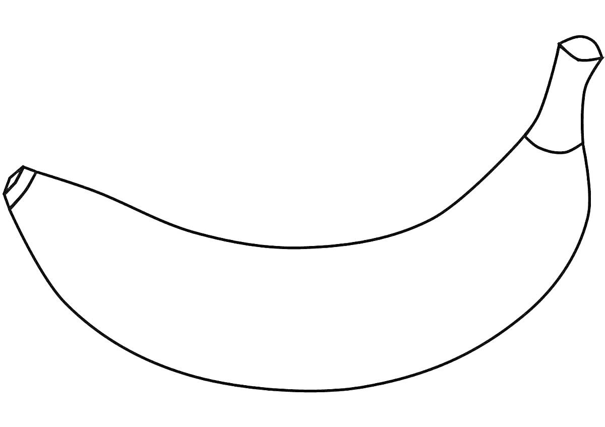 На раскраске изображено: Банан, Для детей, 3 года, 4 года, Еда, Простой дизайн