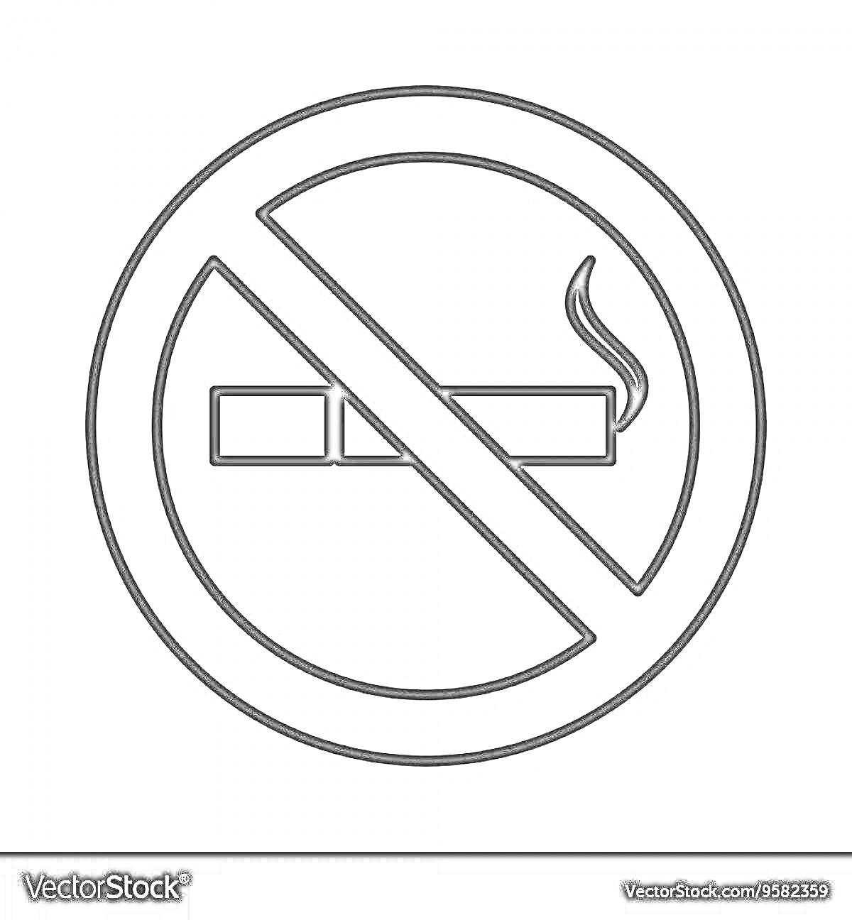 На раскраске изображено: Пожарная безопасность, Знак, Табак, Сигарета, Безопасность, Предупреждение