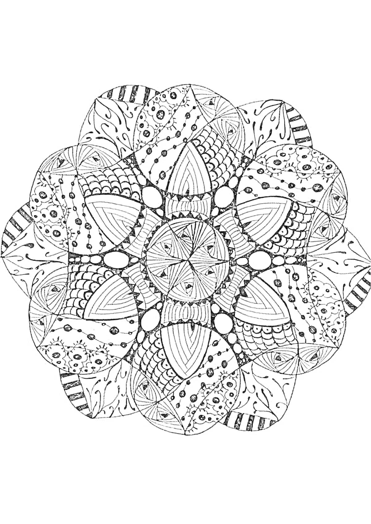 На раскраске изображено: Мандала, Узоры