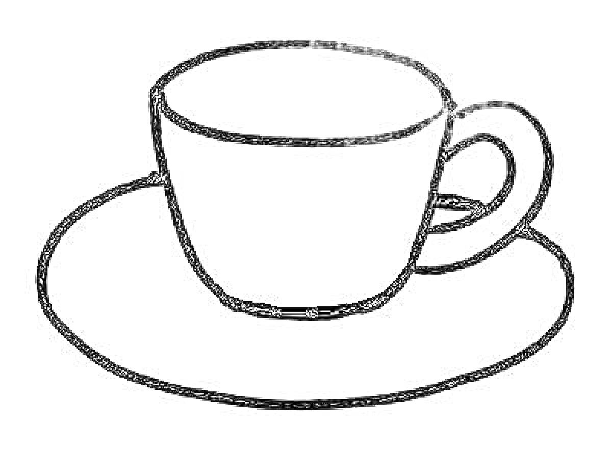 Раскраска Чашка с блюдцем