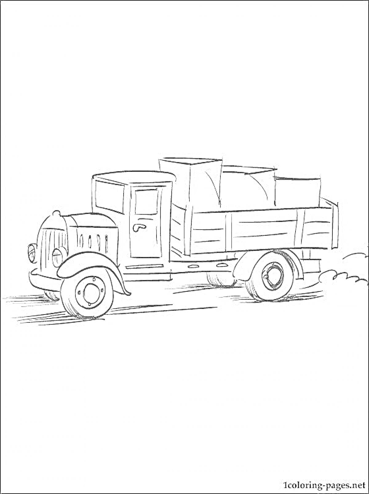 Раскраска Грузовик-полуторка с ящиками на кузове