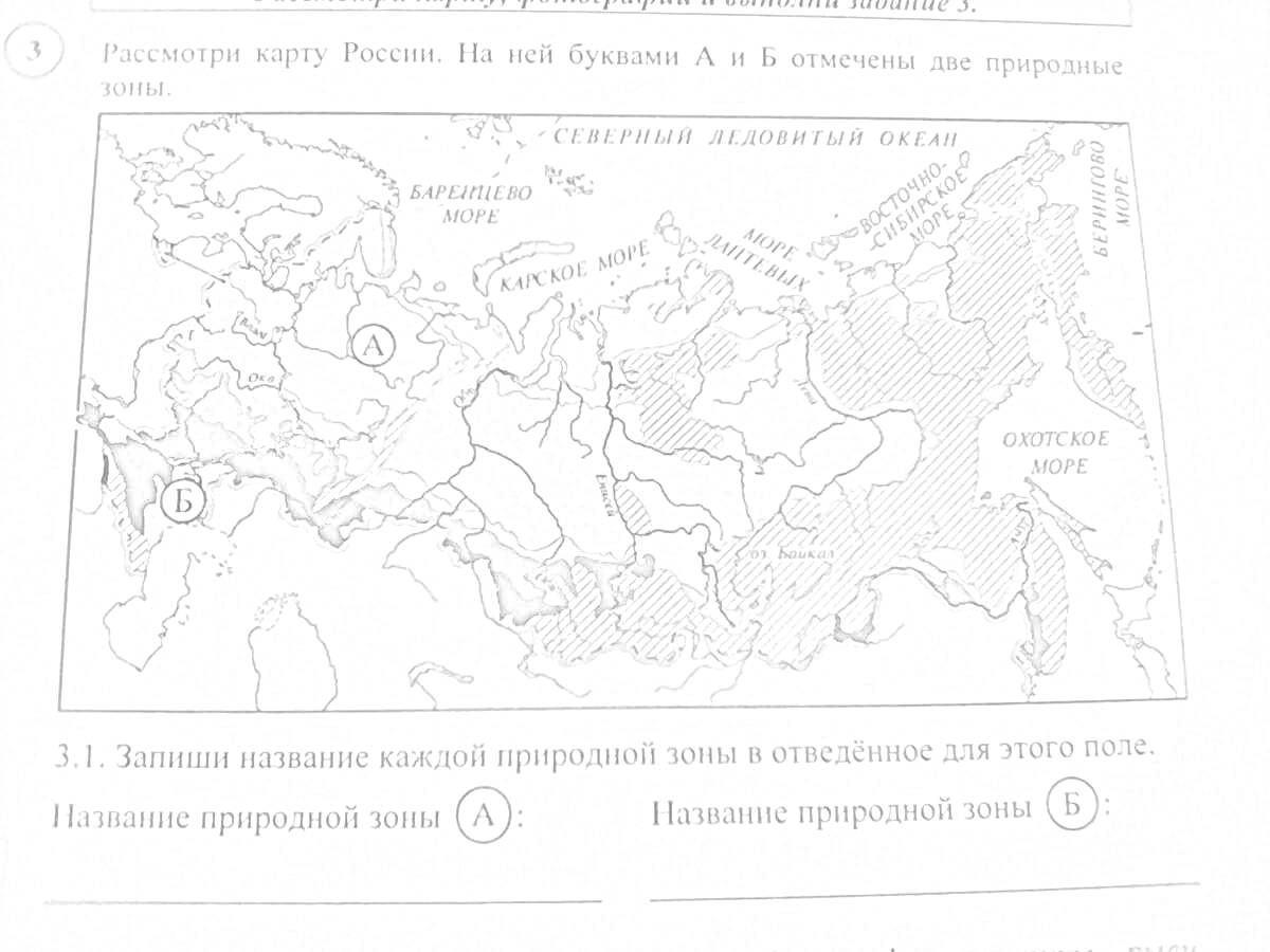 На раскраске изображено: Природные зоны, Карта России, Тундра, Степи, 4 класс, Образование, География, Учебник