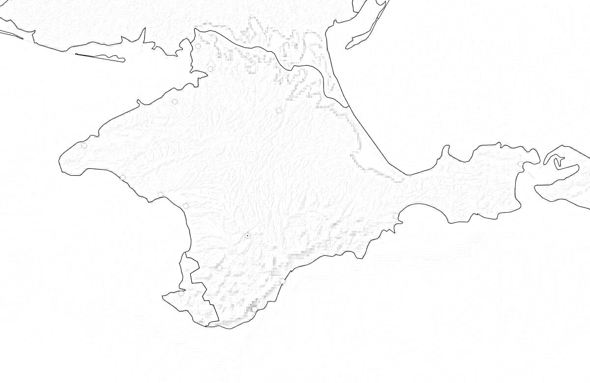 На раскраске изображено: Крым, Полуостров, Карта, География