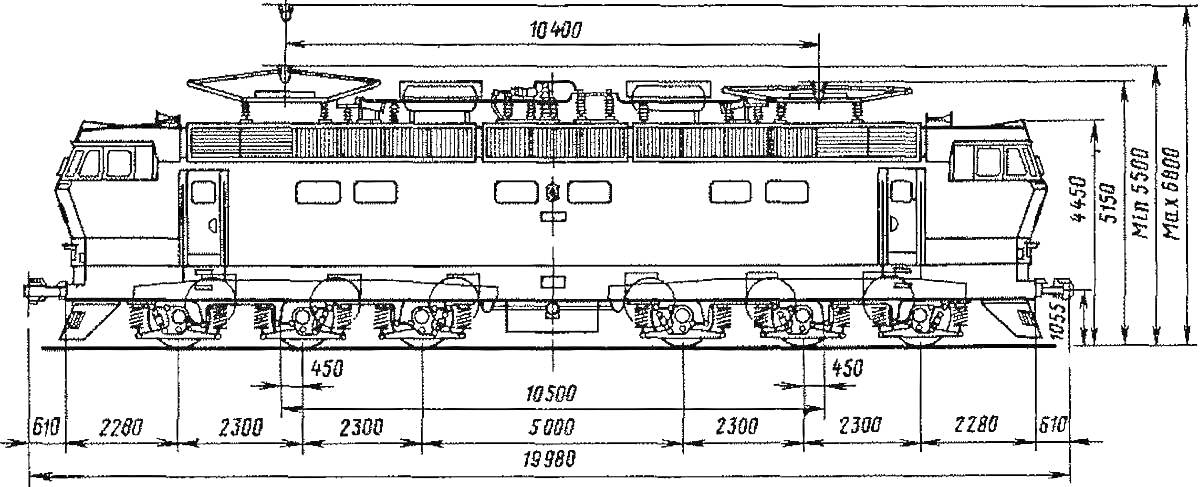 Раскраска Чертеж электровоза ЧС4т с габаритными размерами и техническими характеристиками