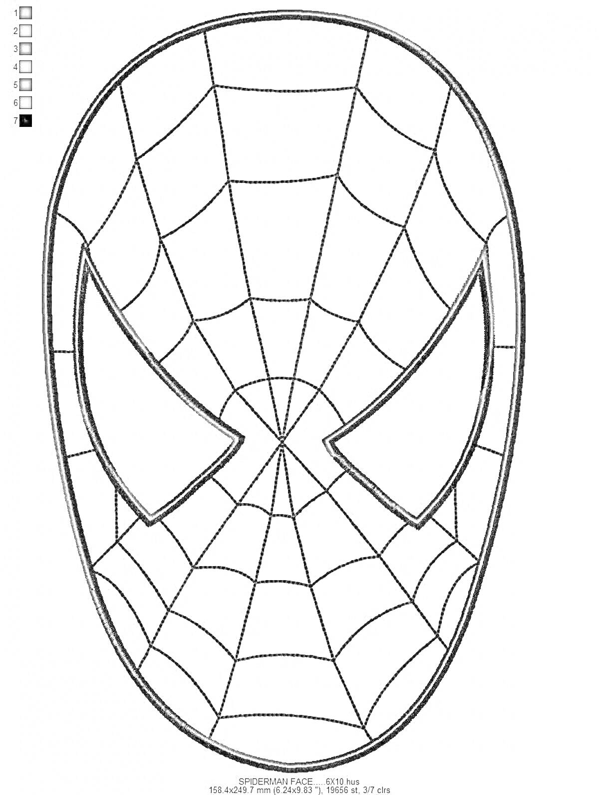 Раскраска Маска человека паука с сеткой