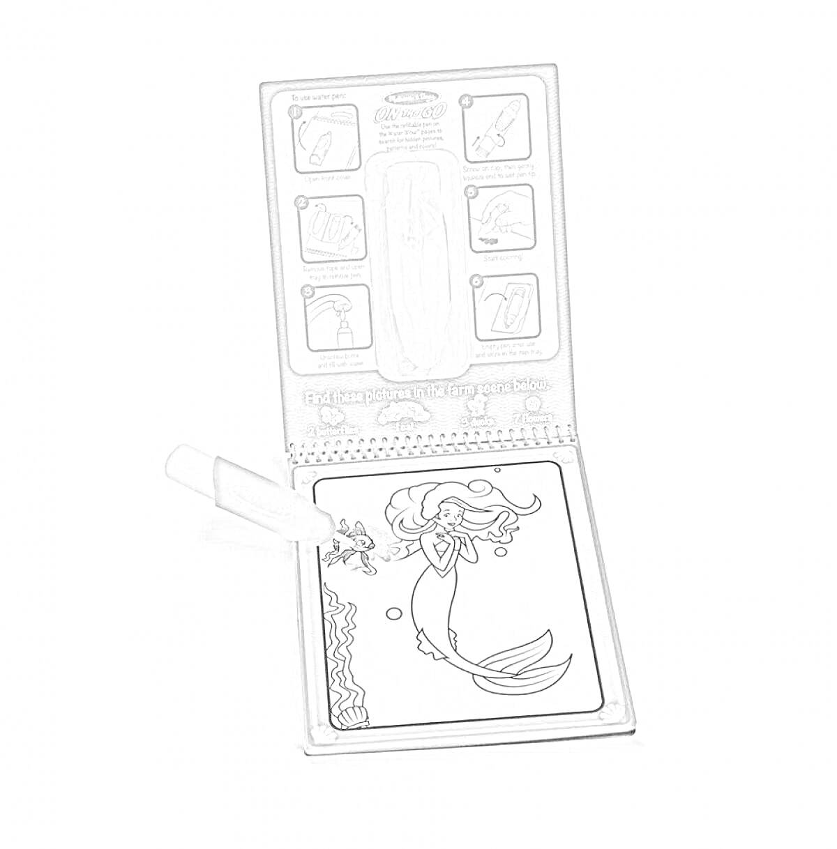 На раскраске изображено: Вода, Русалка