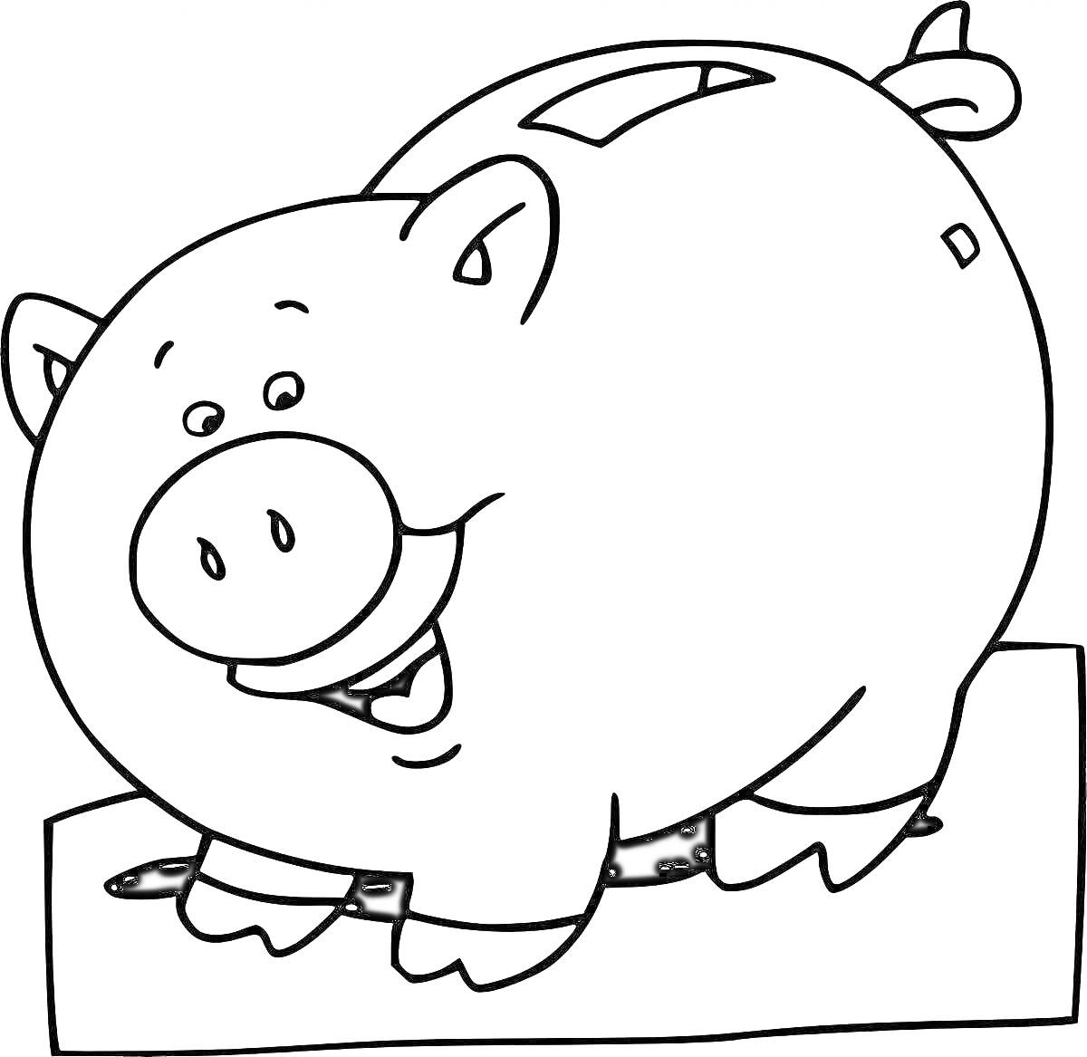 Копилка в форме свиньи на подставке