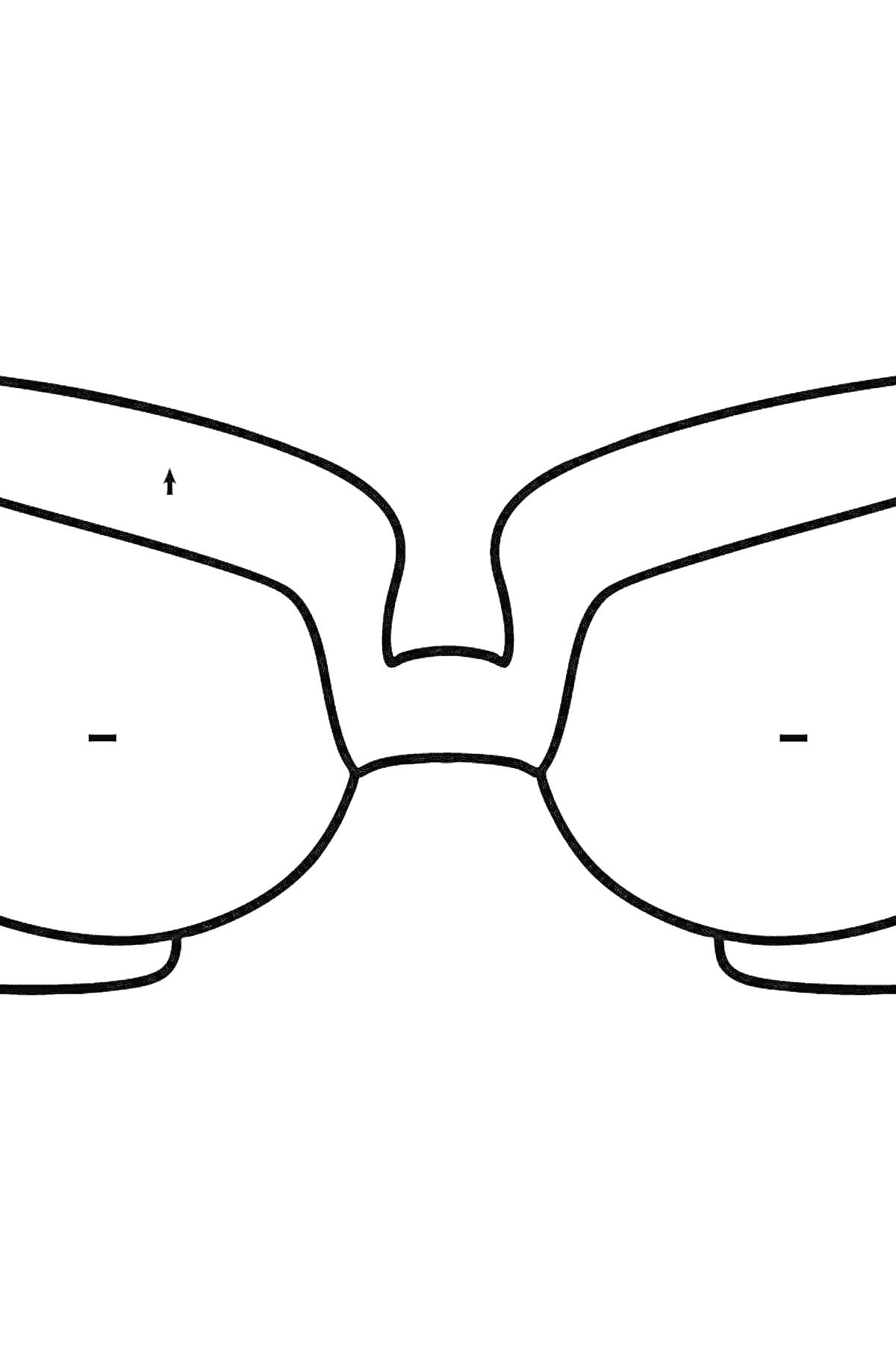 Раскраска Прямоугольные очки с широкой оправой