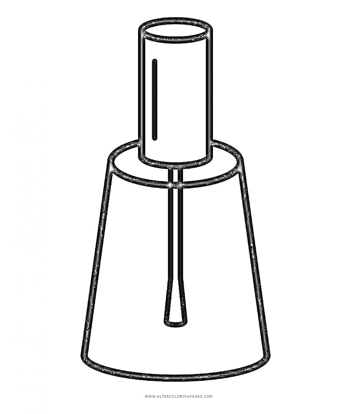 Раскраска Флакон с лаком для ногтей с кисточкой