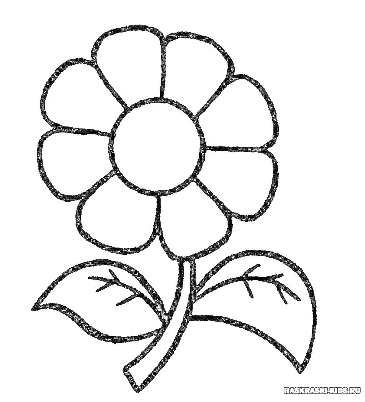 На раскраске изображено: Ромашка, Листья, Цветение, Цветы, Контурные рисунки