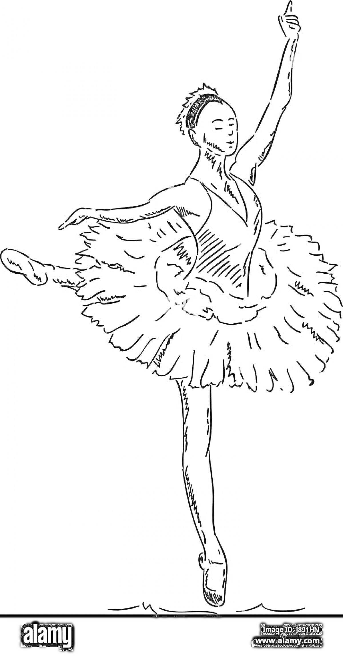 Раскраска Балерина в танце