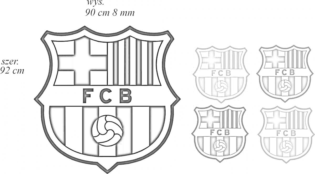 На раскраске изображено: Барселона, ФК Барселона, Футбол, Значок, Спорт, Футболисты