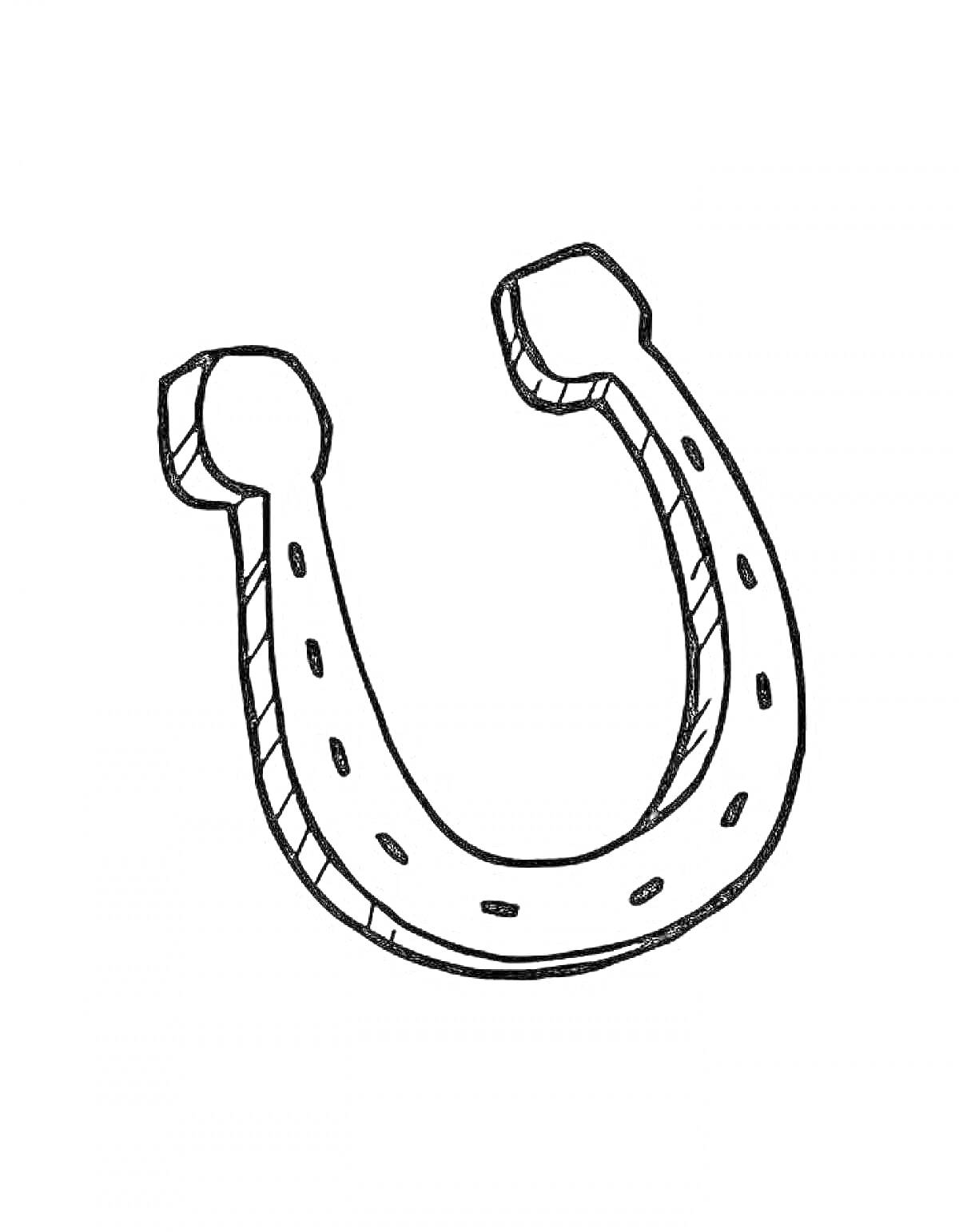 Раскраска Подкова с четырьмя отверстиями