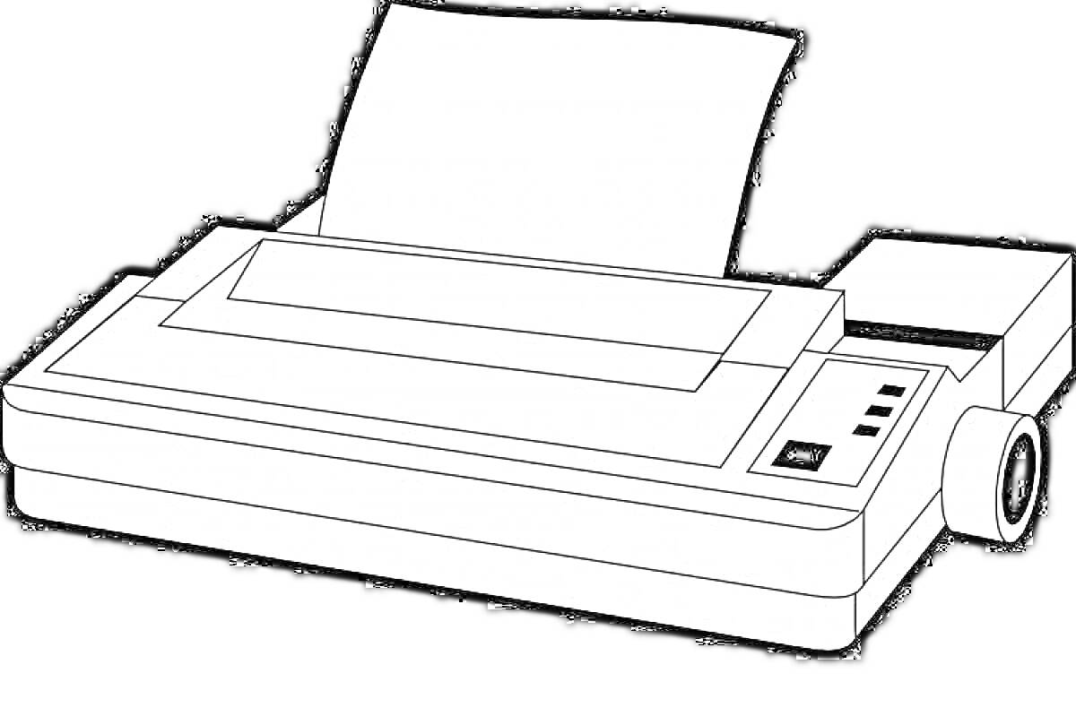 Принтер с подающим листом и панелью управления с кнопками