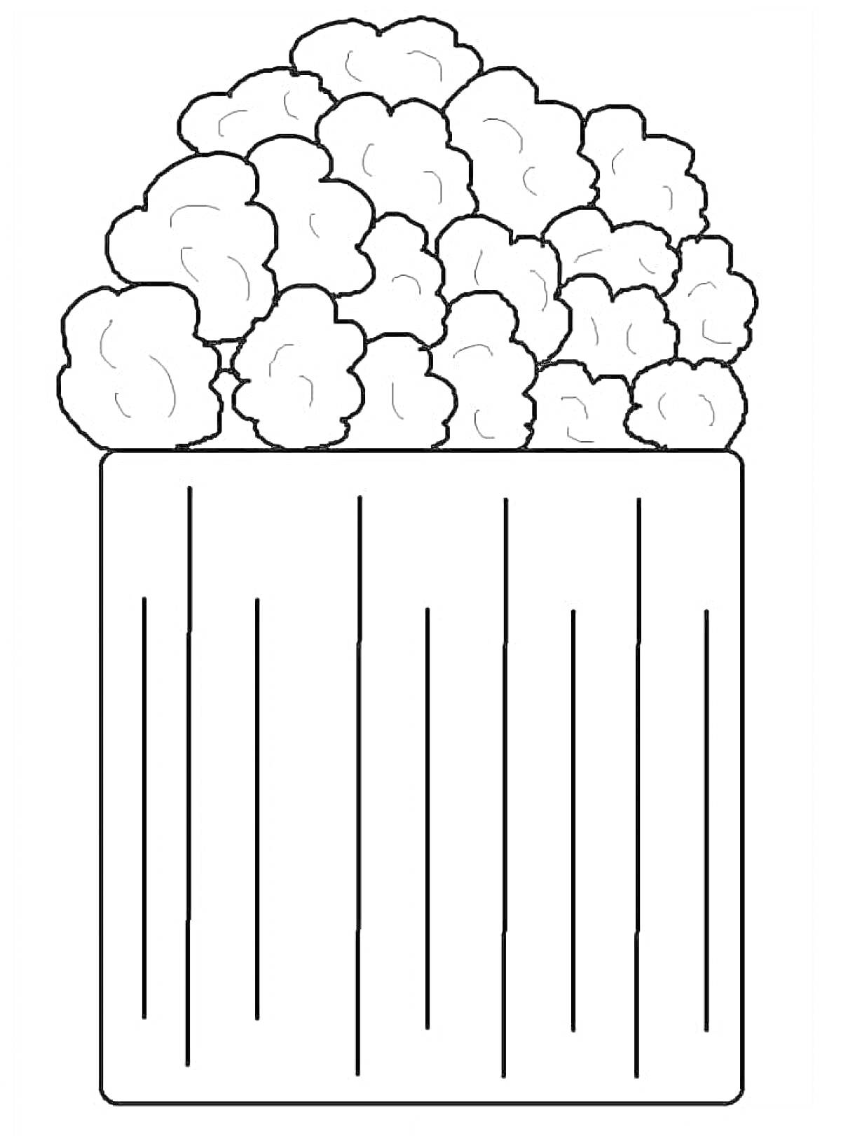 Раскраска Попкорн в ведёрке