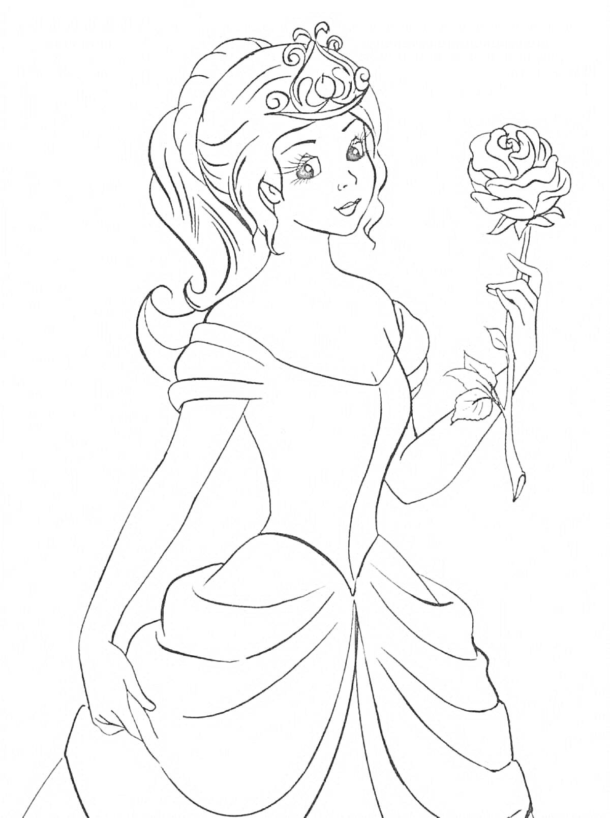 Принцесса с розой в руке