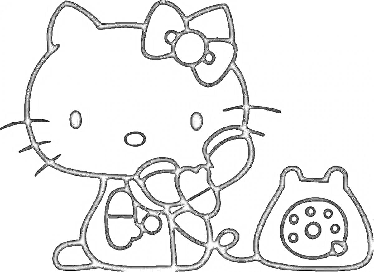 На раскраске изображено: Телефон, Для девочек