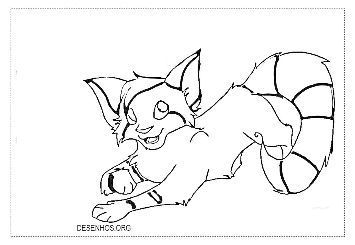 На раскраске изображено: Радость, Хвост, Лапы, Уши, Мех