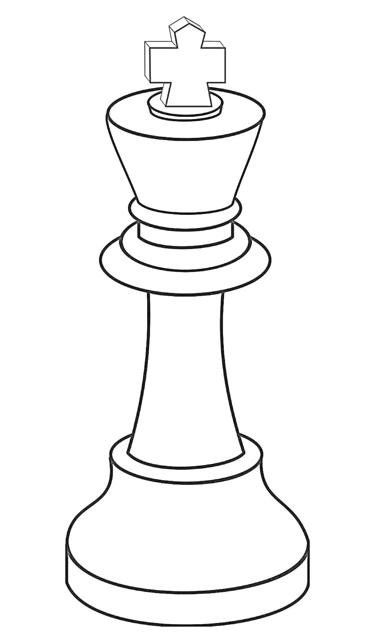 На раскраске изображено: Шахматы, Король, Игра, Для детей, Фигуры, Контурные рисунки