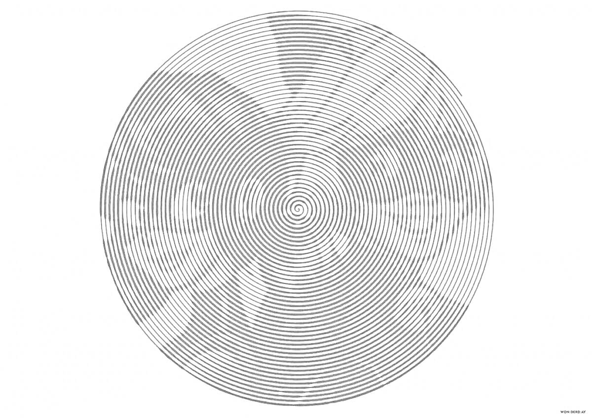 Раскраска Спиральный узор с изображением двух персонажей
