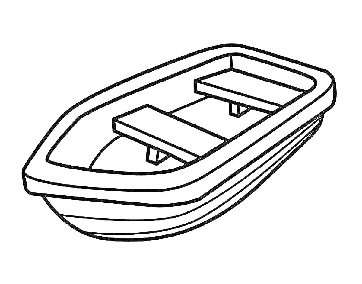 Лодка с двумя скамьями