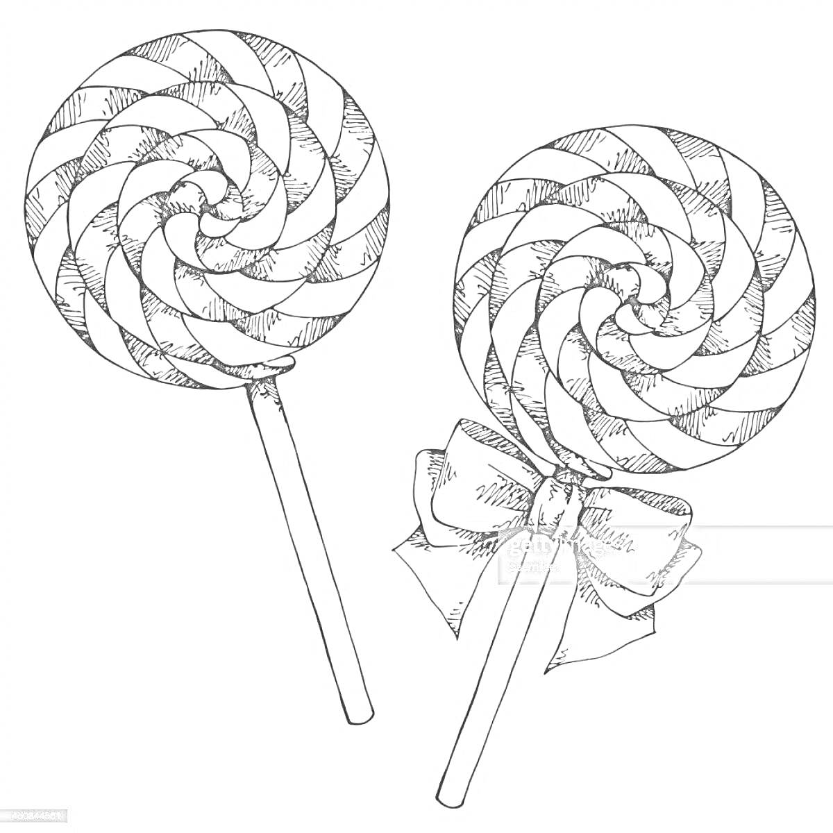 На раскраске изображено: Спираль, Палочка