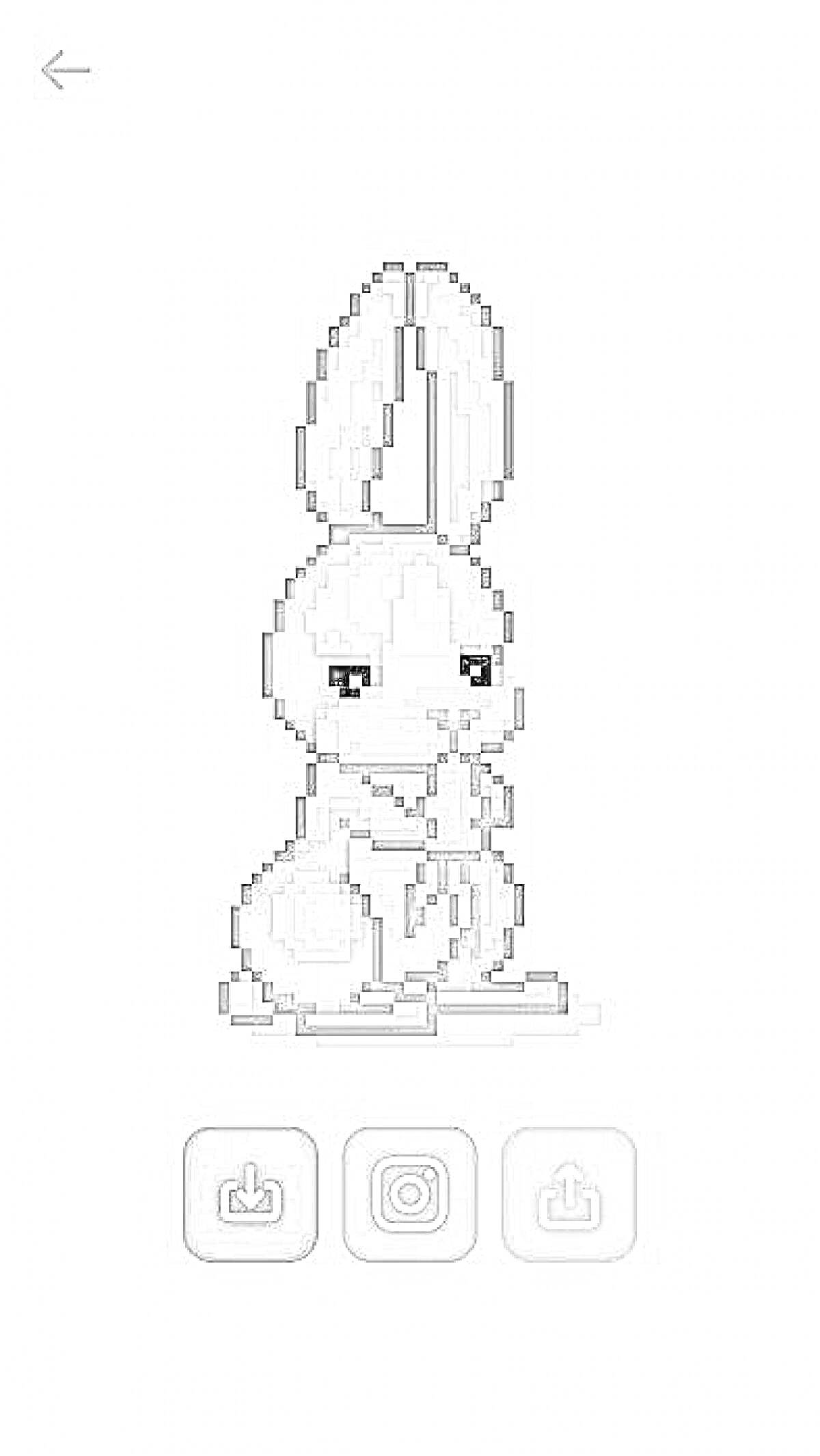 Раскраска кролик с поднятыми ушами, сидящий на задних лапах