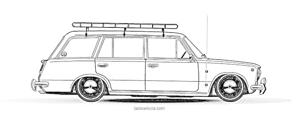 Раскраска ВАЗ-2102 с багажником