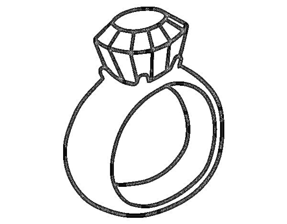 На раскраске изображено: Кольцо, Алмаз, Обручальное кольцо