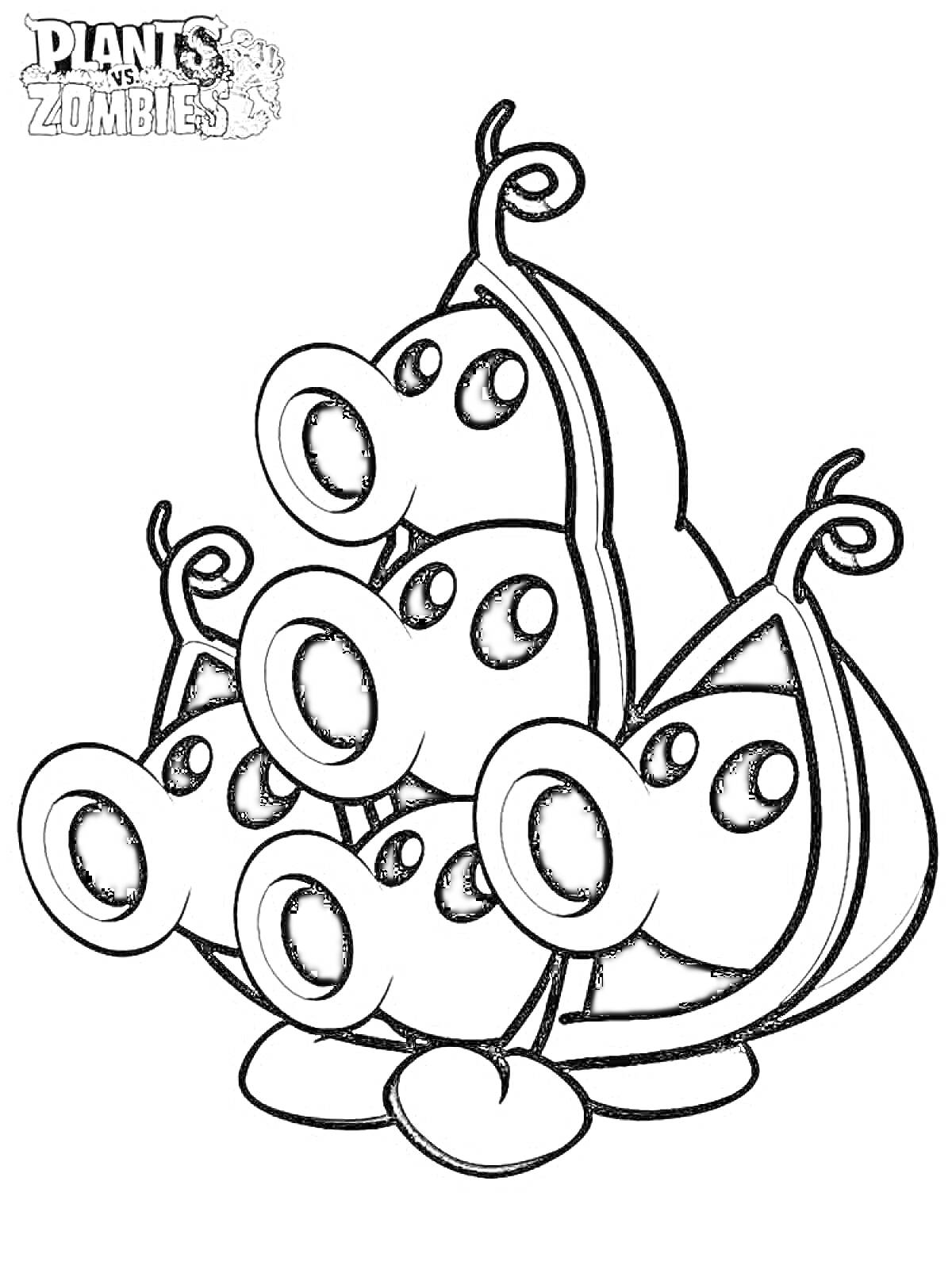 Раскраска Растение с четырьмя головами из игры 