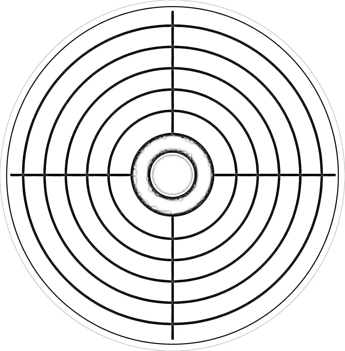 Мишень с концентрическими кругами и центром