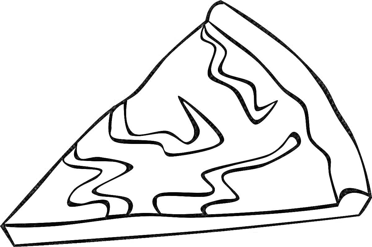 На раскраске изображено: Пирог, Еда, Выпечка, Волнистые линии
