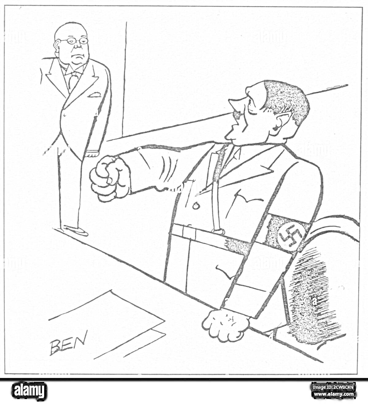 На раскраске изображено: Карикатура, Два человека, Наблюдение, Надпись, Костюм