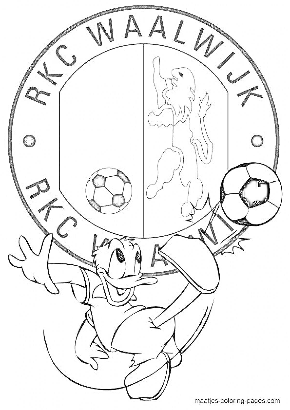 На раскраске изображено: Футбол, Лев