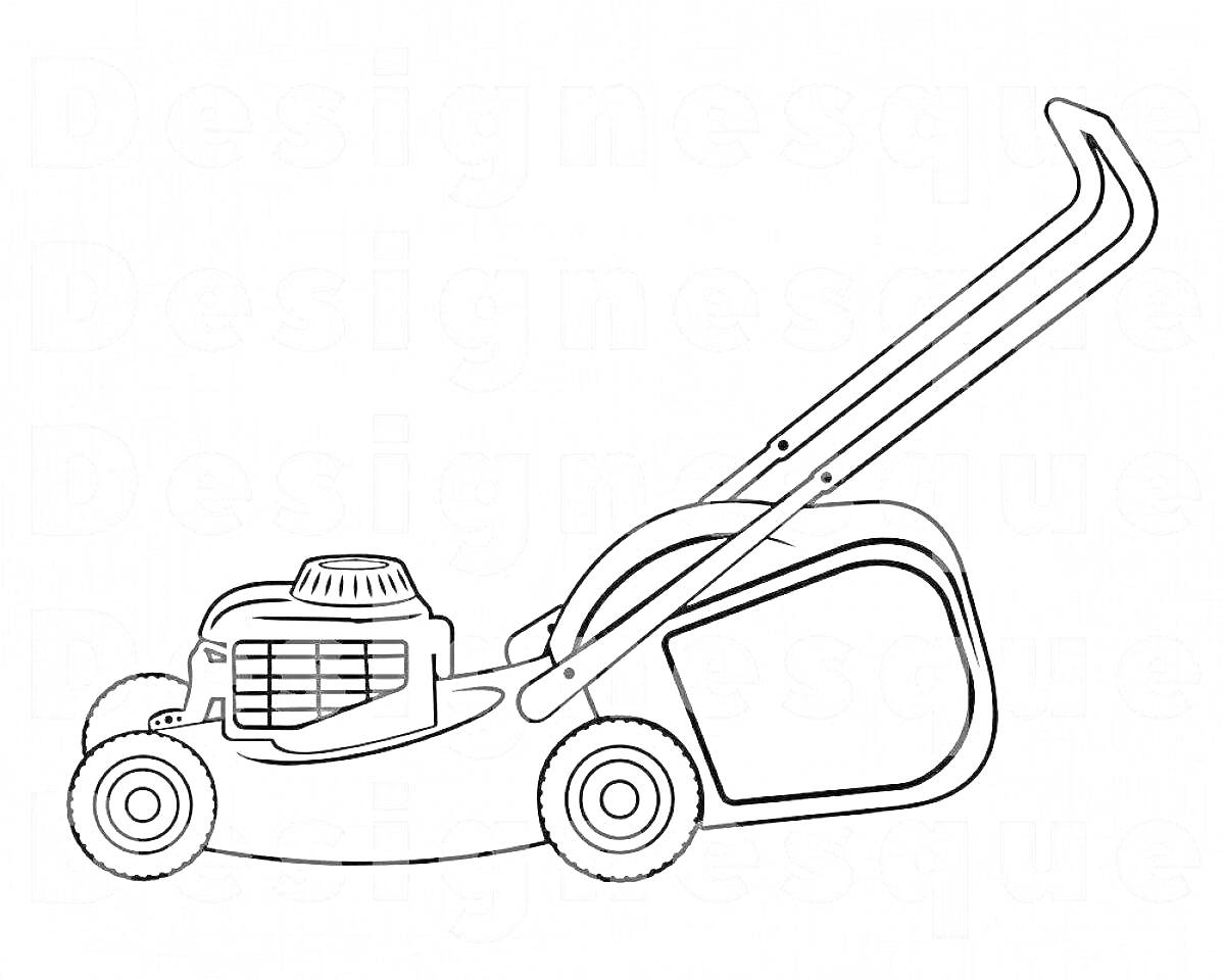 Раскраска Косилка с легкосплавными колесами и рукоятками