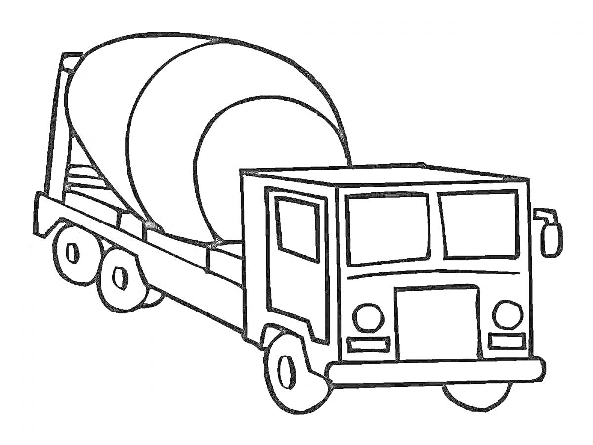 Бетономешалка с барабаном для размешивания бетона на грузовом автомобиле