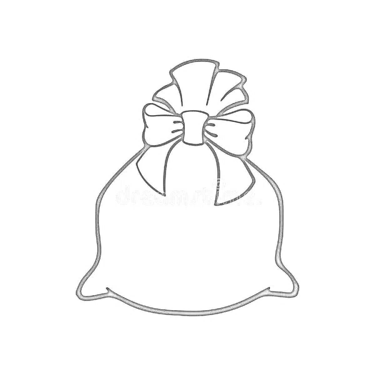 На раскраске изображено: Подарки, Бант