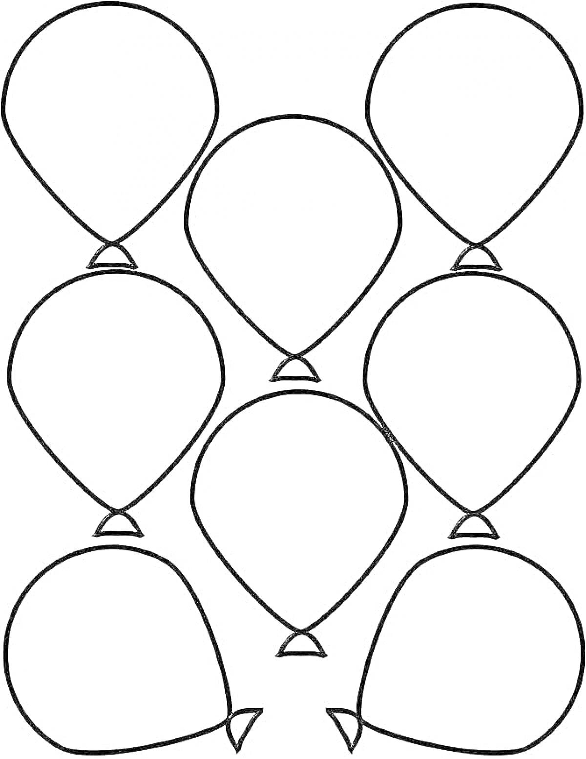 На раскраске изображено: Воздушные шары, Разукрашка, Капли, Контурные рисунки, Шары