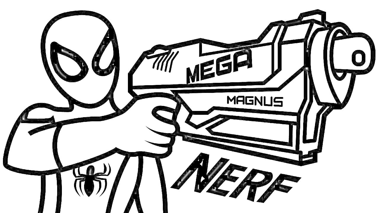 Человек-паук с бластером Nerf Mega Magnus