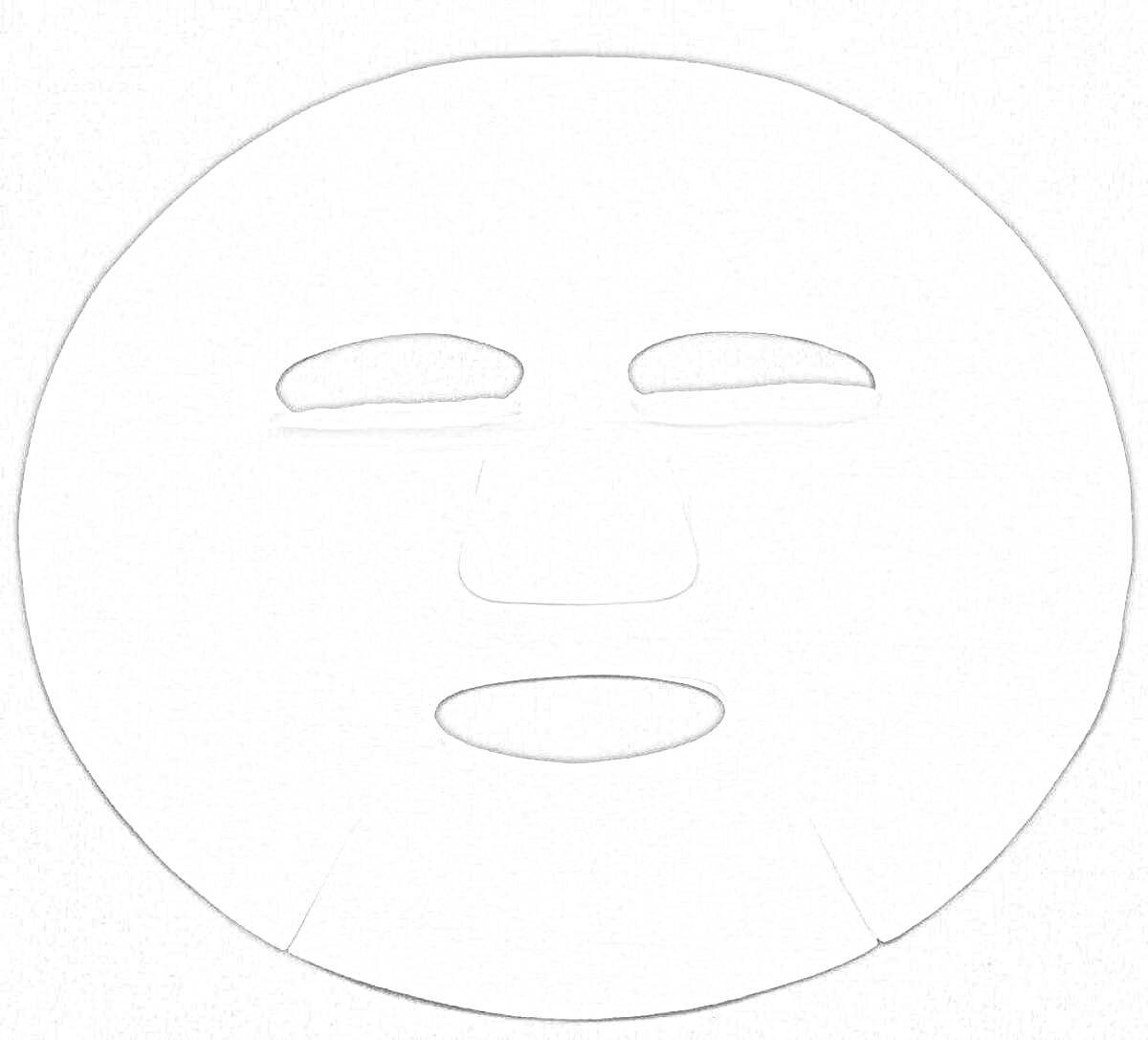 Раскраска Тканевая маска для лица с отверстиями для глаз, носа и рта