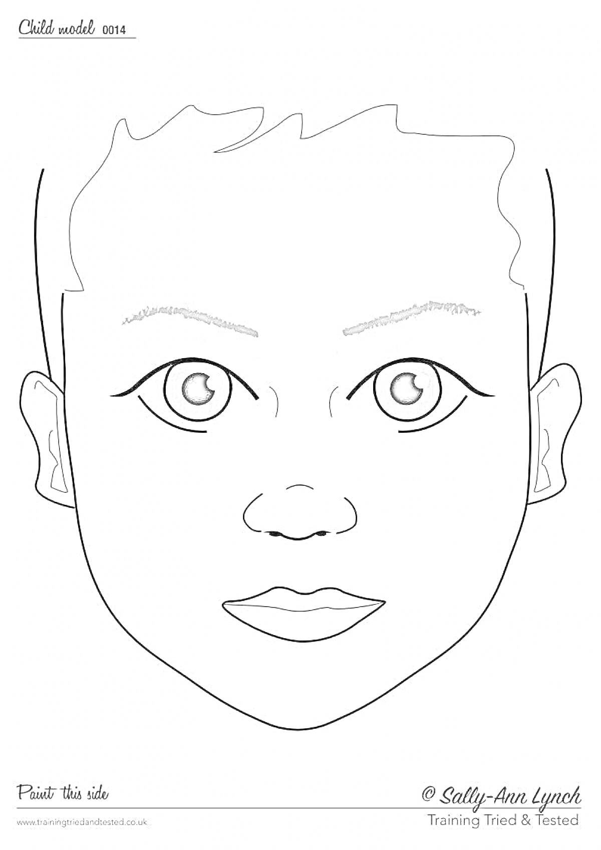 На раскраске изображено: Лицо человека, Глаза, Брови, Короткие волосы, Губы