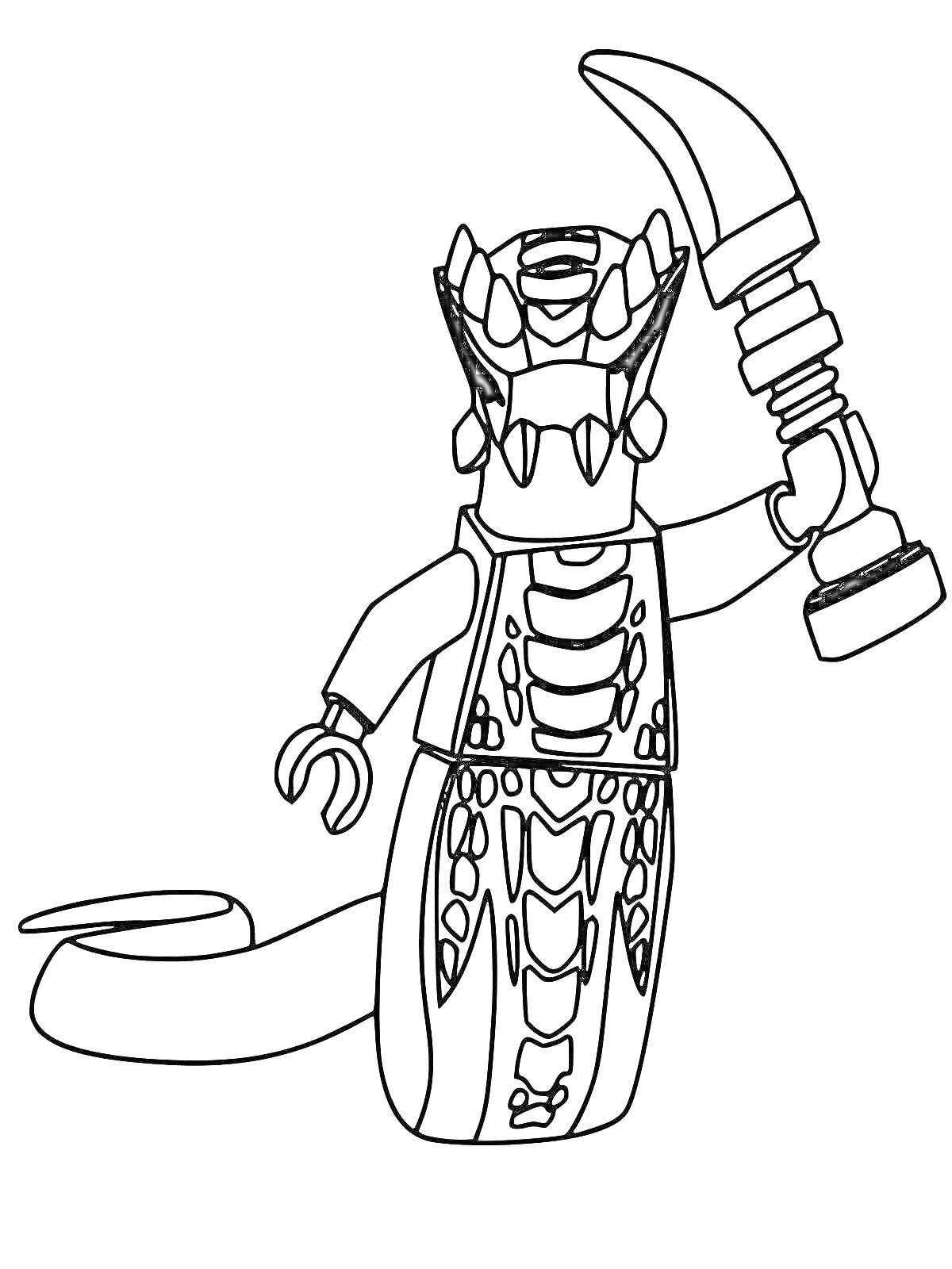 Раскраска Змей с оружием из Гуджитцу