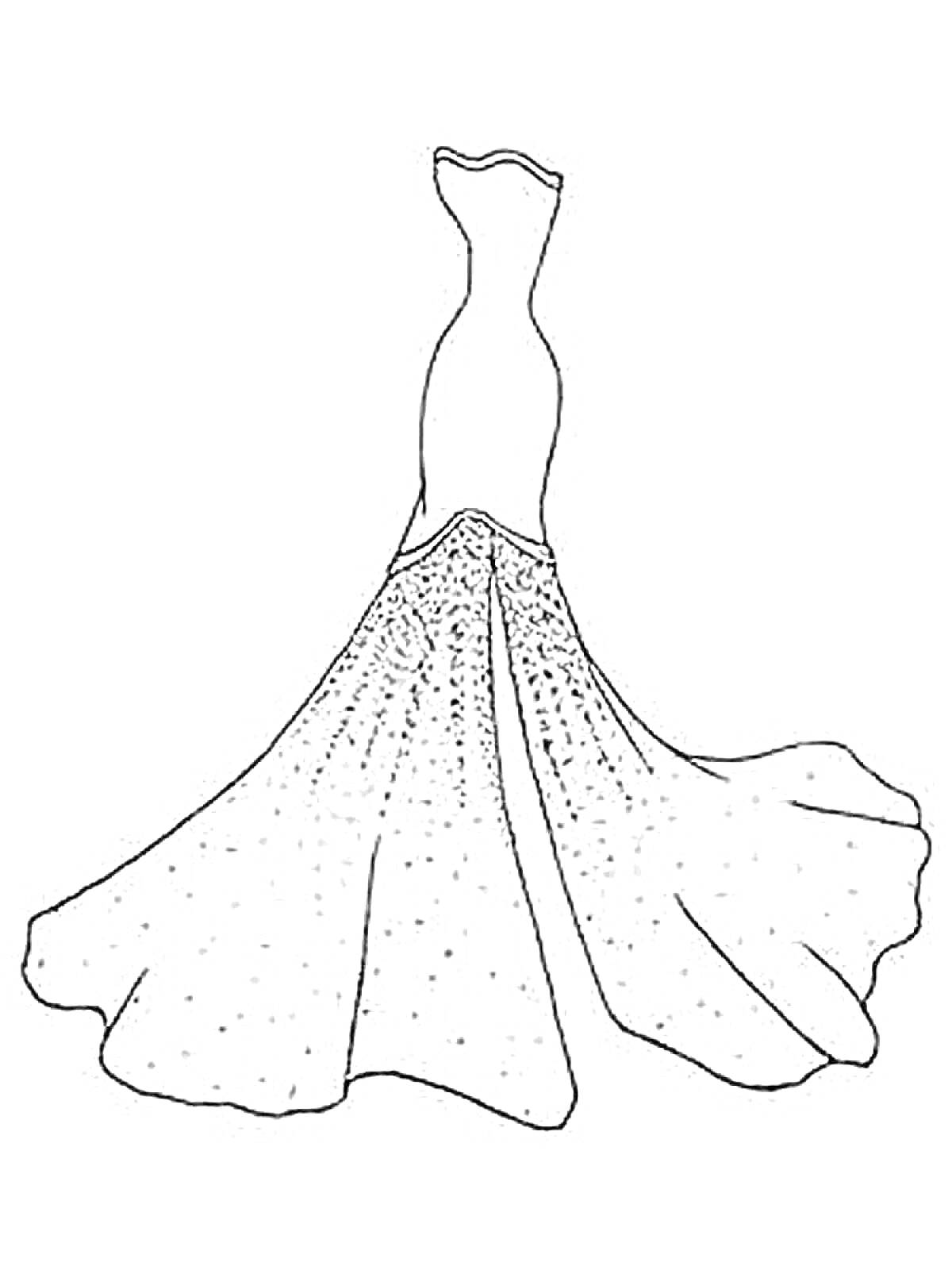 Вечернее платье с пышной юбкой и украшениями