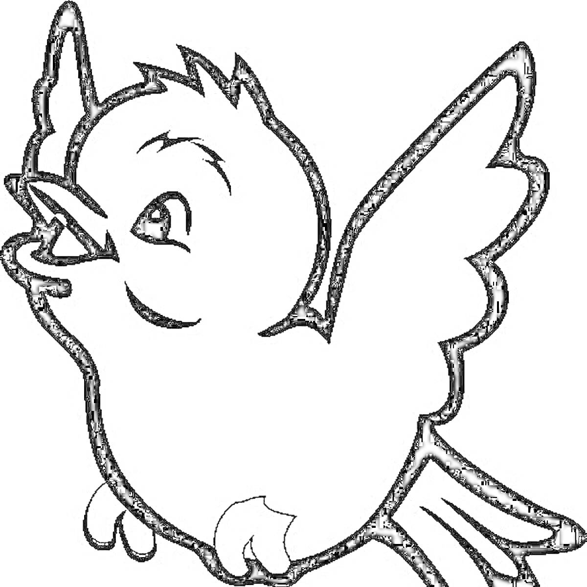 На раскраске изображено: Воробей, Птица, 4-5 лет, Крылья, Клюв, Контурные рисунки