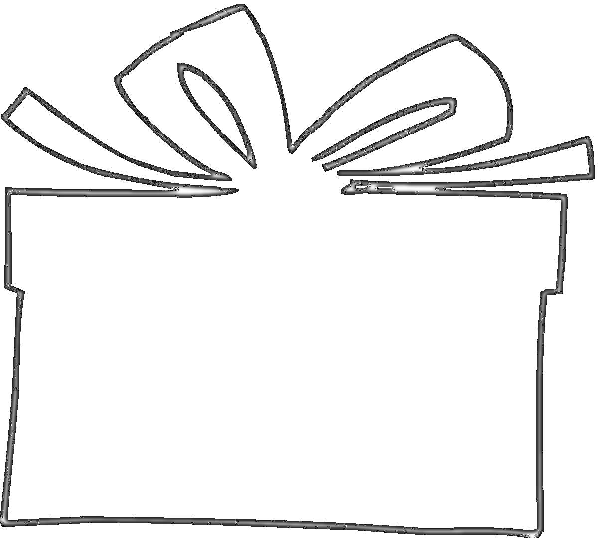 На раскраске изображено: Коробка, Бант