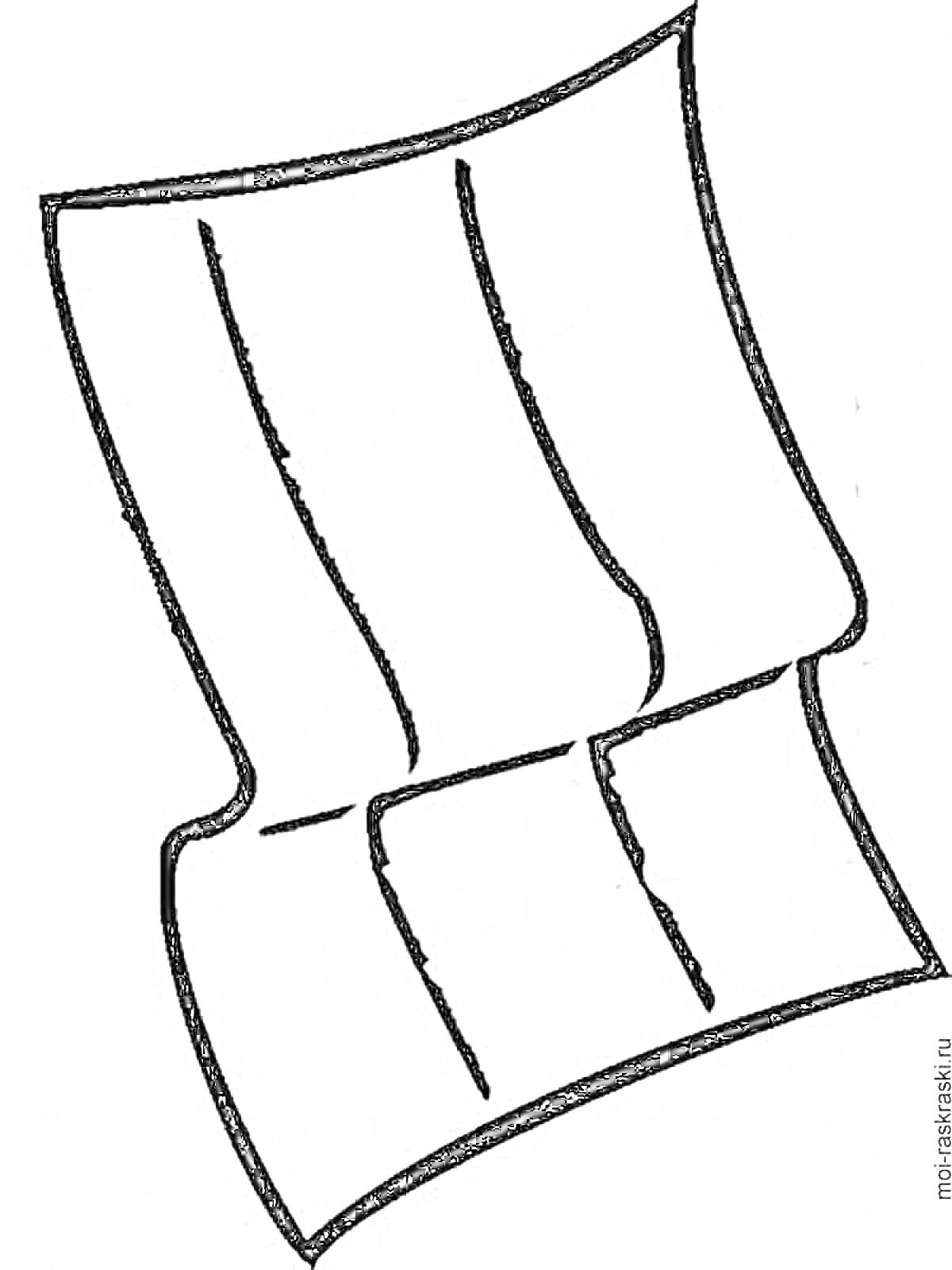 Раскраска Схематическое изображение листа бумаги или карты