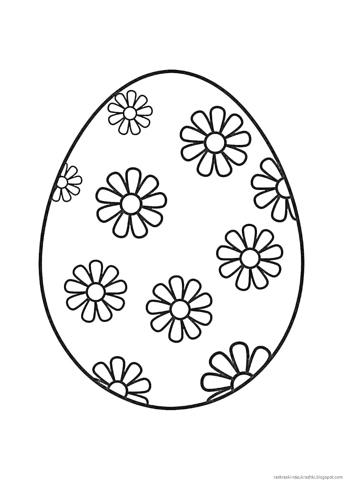 На раскраске изображено: Цветы, Пасха, Для детей, Яйца, Узоры