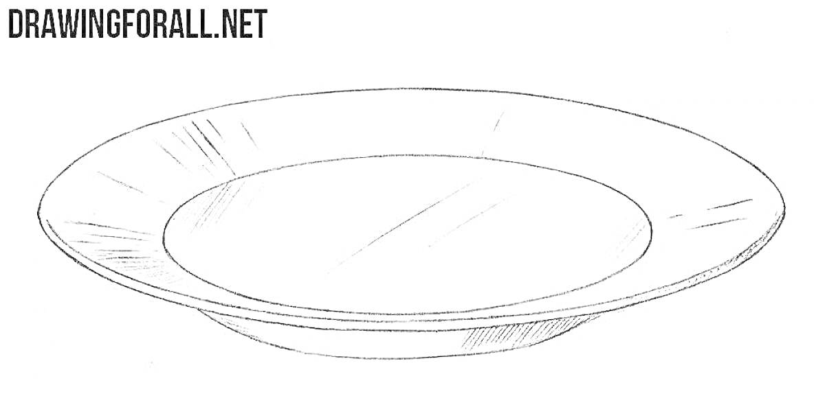 На раскраске изображено: Тарелка, Посуда, Для детей, Круглая форма