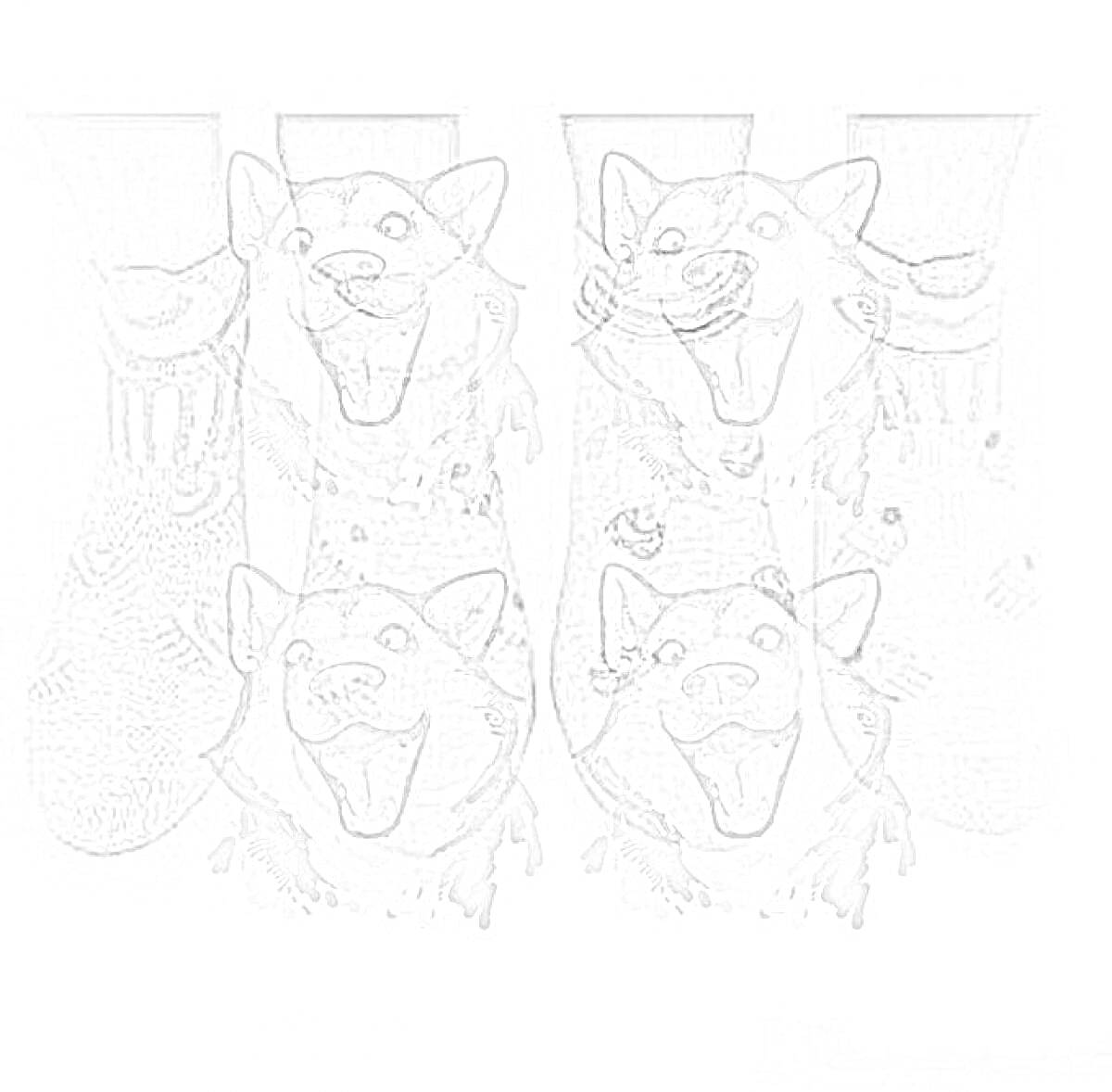 На раскраске изображено: Носки, Узоры, Одежда, Животные